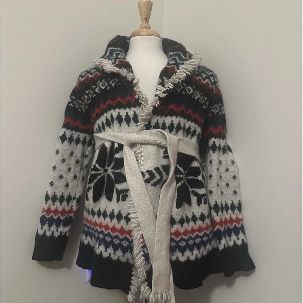 Polo Ralph Lauren Intarsia Knit Cardigan Wool Blend Snowflake size XL